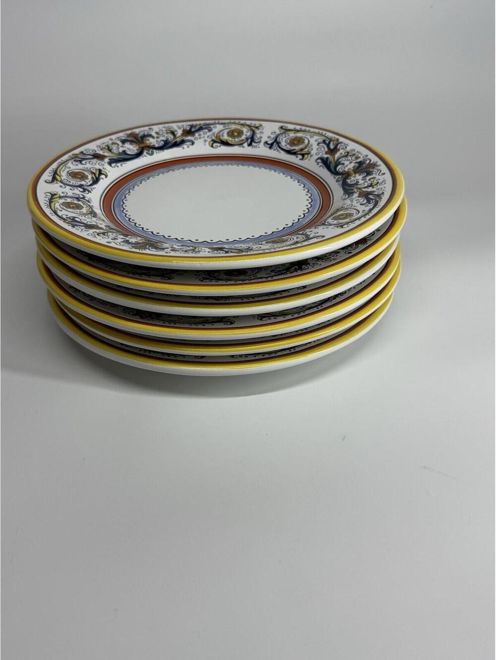 Italian Deruta Style Plates Set of 6 Ceramica Nova Hand Painted